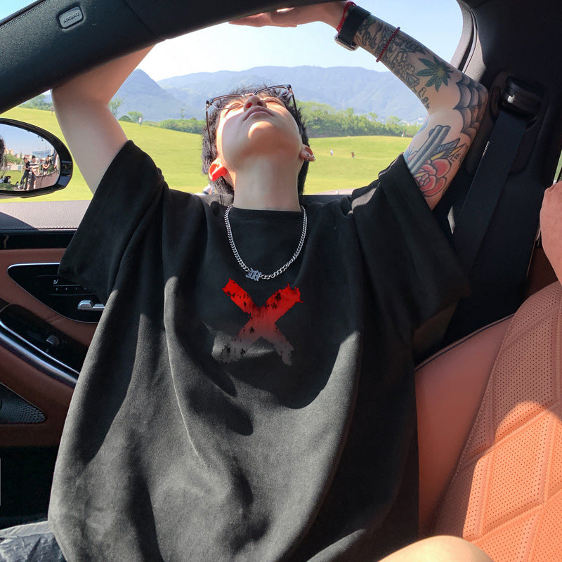 American Retro Oversized Men's Wear T-shirt